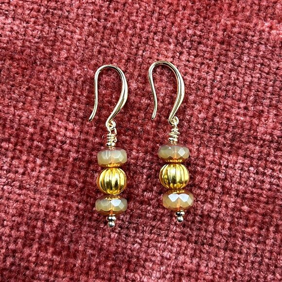 New BUTTERSCOTCH TOPAZ OPALINE Earrings - Picture 1 of 3